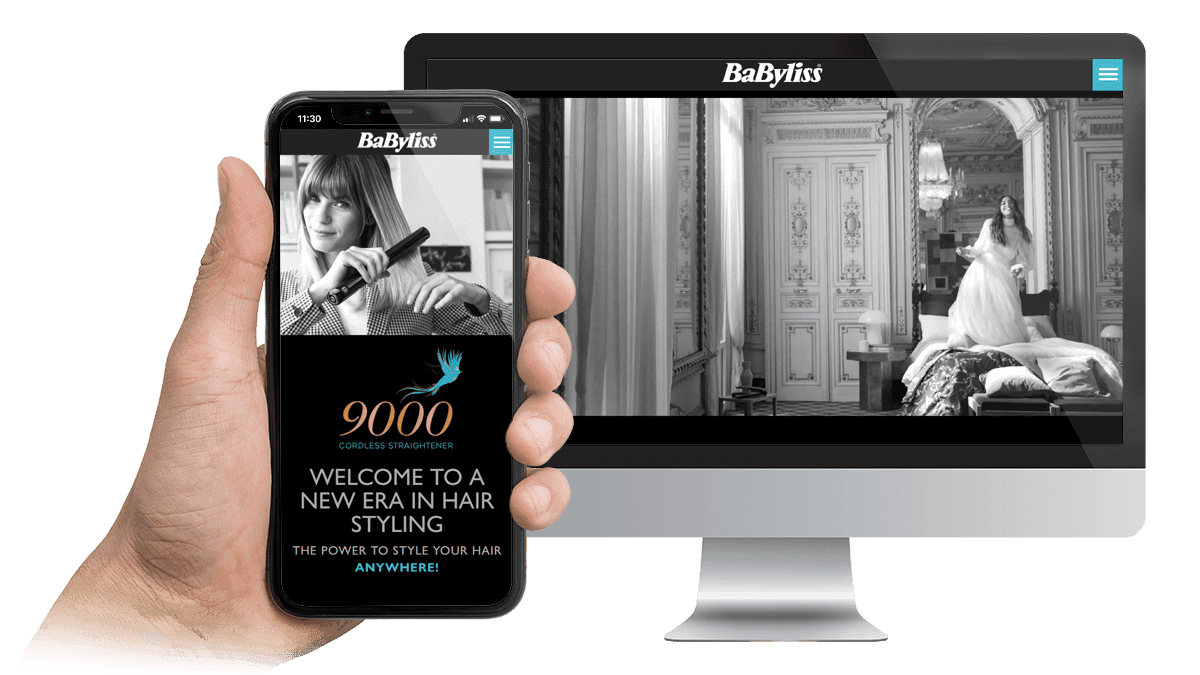 BaByliss 9000 Cordless Straightener hero video on desktop and smartphone