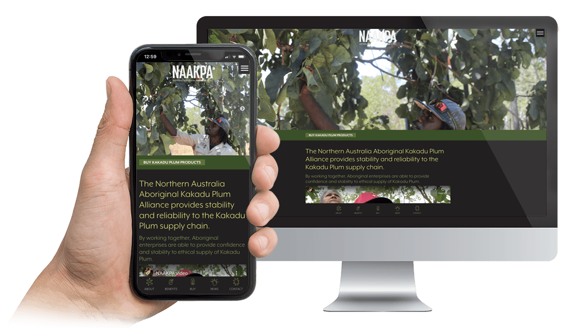 NAAKPA homepage displayed on a desktop monitor and smartphone