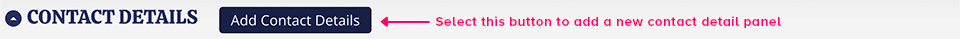 Contact Details heading with the Add Contact Details button highlighted
