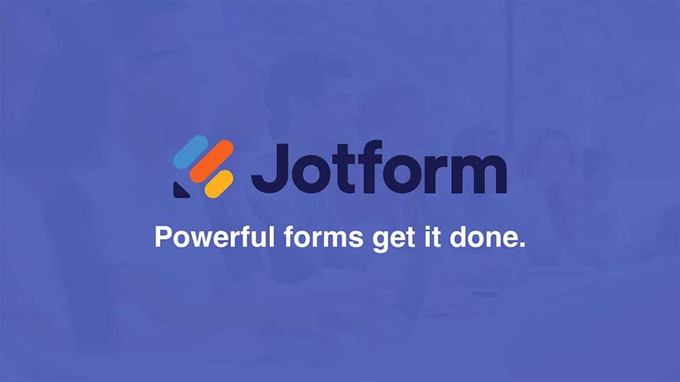 Jotform logo with the tagline Powerful forms get it done