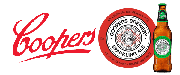 Coopers logo and Coopers sparkling ale logo and Coopers Pale Ale logo bottle
