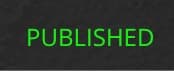 Published status label in green on a dark background
