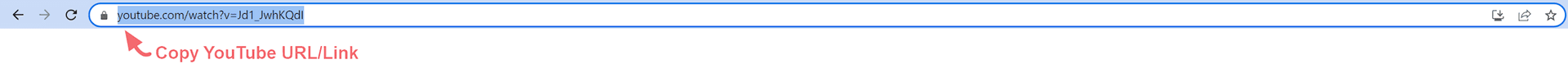Browser address bar showing a YouTube video URL to copy
