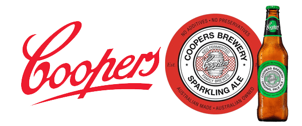 Coopers logo and Coopers sparkling ale logo and Coopers Pale Ale logo bottle